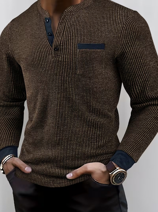 Two-Tone Tech-Knit Henley