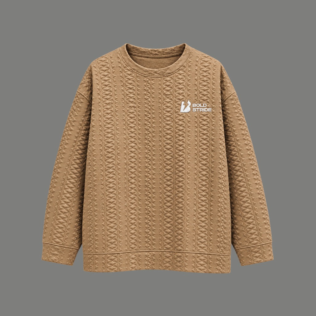 Bold Stride Embossed Diamond Pullover