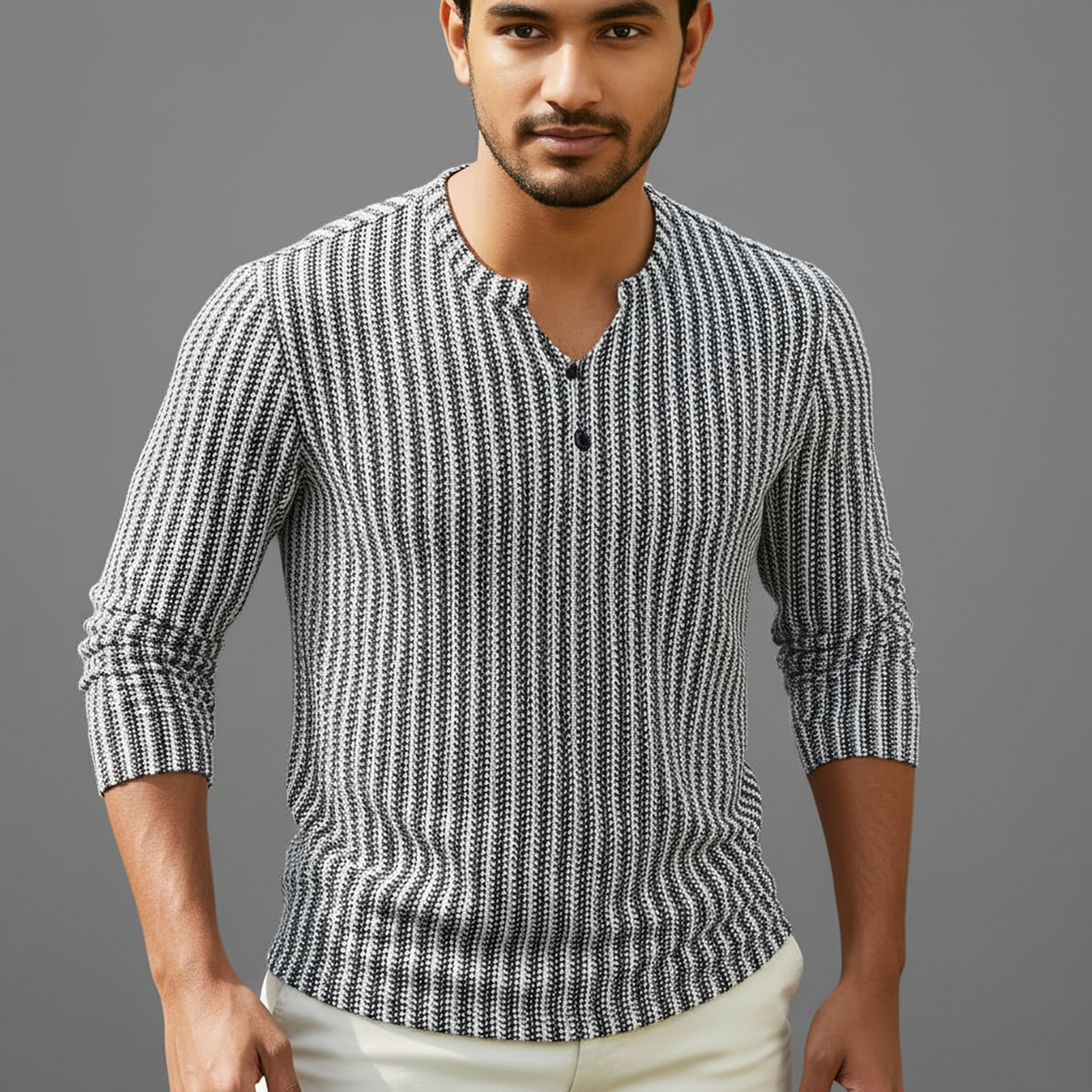 Essential Solid Waffle Henley
