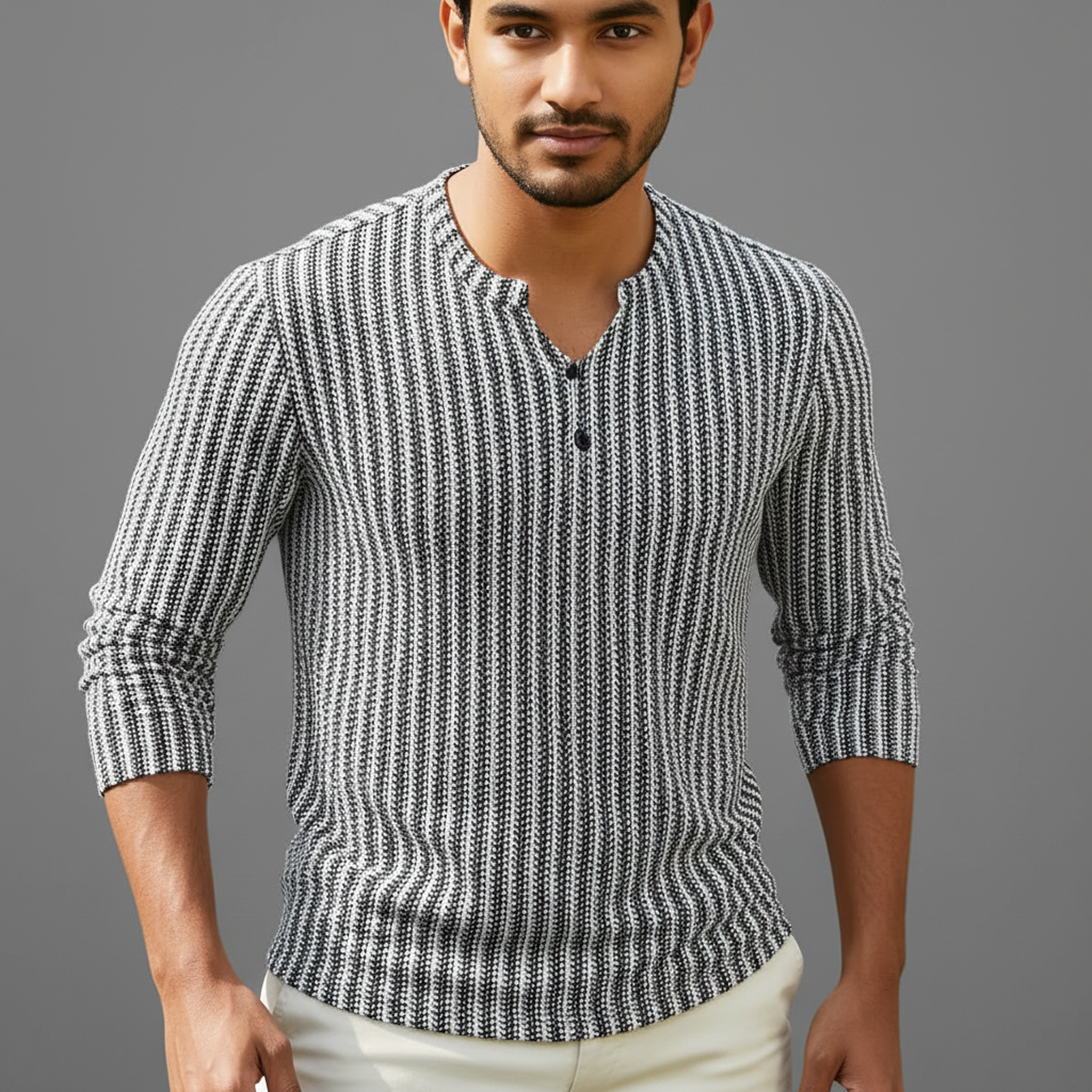 Essential Solid Waffle Henley