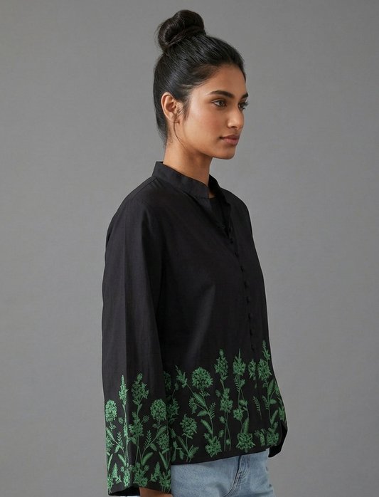 Textured Button-Down Shirt