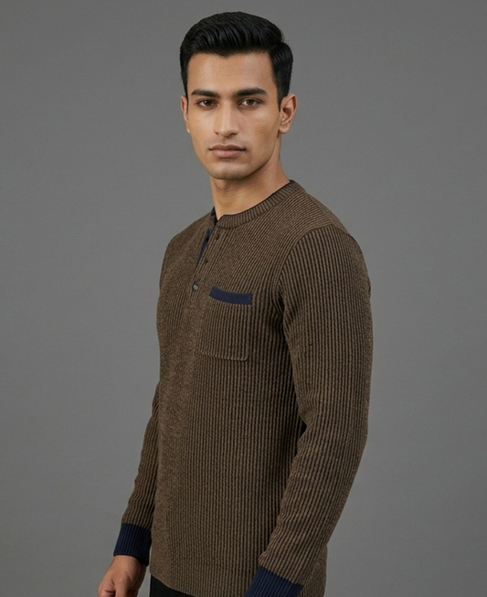 Two-Tone Tech-Knit Henley