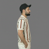 Retro Stripe Knit Polo Shirt