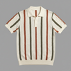 Retro Stripe Knit Polo Shirt